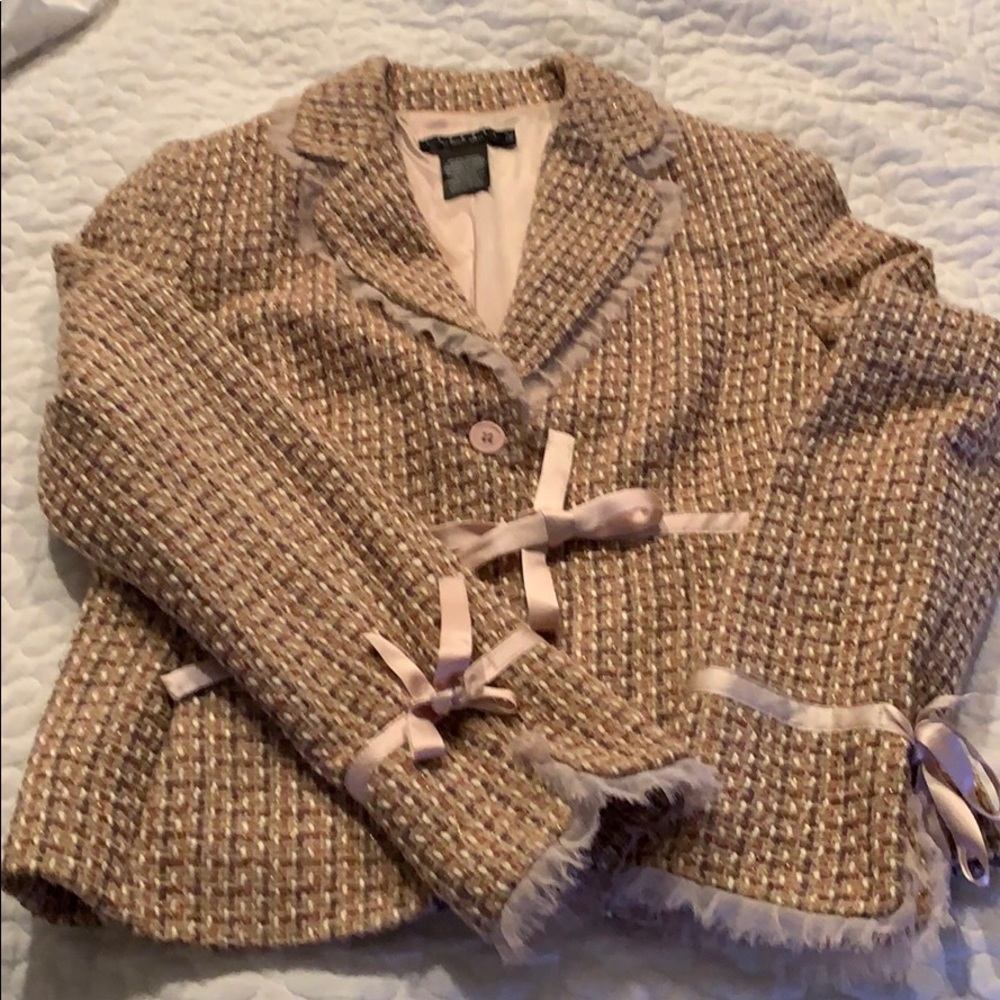 Pink tweed jacket. Size 12. Laundry